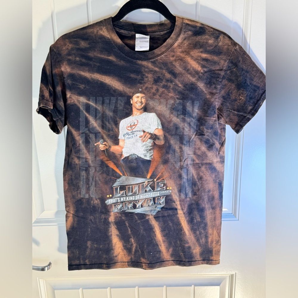 Men’s Small Custom Bleach Dye Luke Bryan 2014 Concert Tour Tee